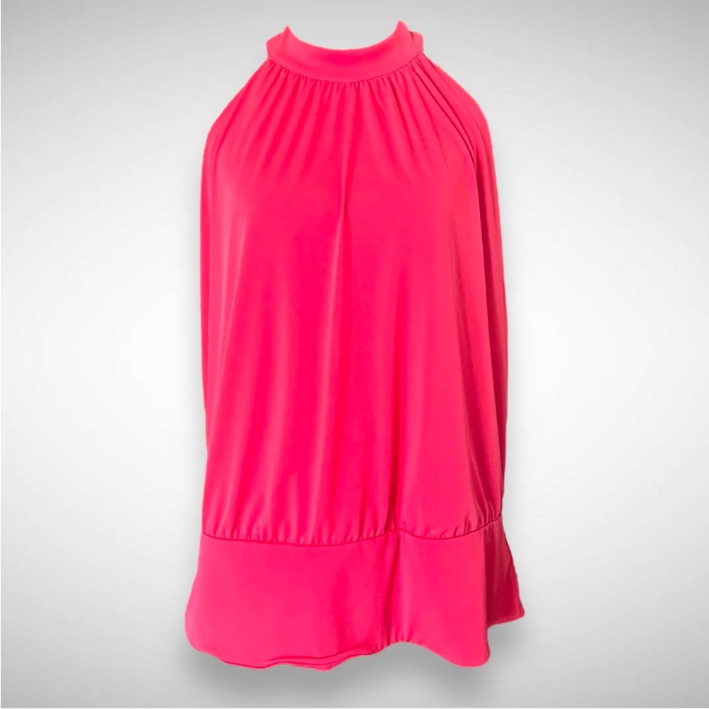 BOSTON PROPER Raspberry Halter Banded-Bottom Mock Neck Knit Top XL | EUC - Picture 3 of 11